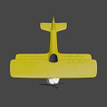 Vintage Yellow Biplane Model With Open Cockpit Propeller And Blue Background