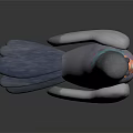 Flying Animal Pigeon Featuring Gray Body Blue Wings Colorful Iridescent Neck Orange Beak And Feet