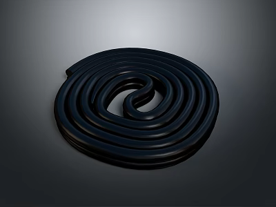 Black Spiral Shaped Household Living Supplies For Daily Use And Storage 3d model