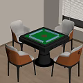 mahjong table mahjong machine entertainment table and chairs 3d model