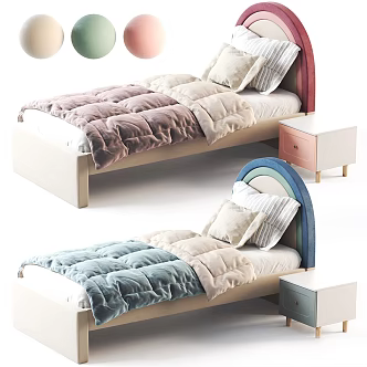 Modern Children's Single Bed 3d model