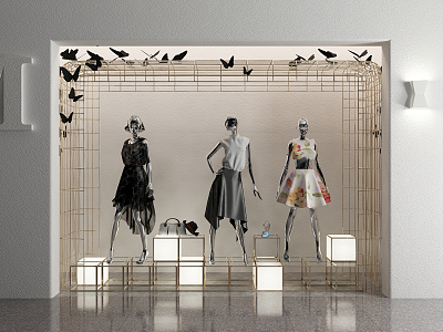 Modern Window Clothing Store Window Model 3d model