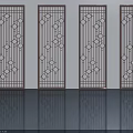 Four Modern Hinged Doors With Decorative Geometric Patterns For Interior Design 3d model