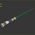 Futuristic Laser Weapon with Blue Beam and Metallic Silver Handle in Modern Sci Fi Design
