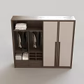 Modern Wardrobe Interior Design With Double Doors Dark Frame Light Panels And Storage Solutions
