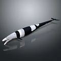 Fantasy Black And White Striped Long Fictional Marine Creature Game Movie Character