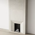Modern Fireplace Design With White Stone Exterior And Black Interior With Birch Logs