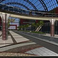 Spacious Shopping Mall Lobby Featuring Glass Dome Walkway Palm Trees Fountains And Dior Storefronts