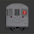 Vintage Silver Train Car Model With Windows Doors And Number 7 Sign