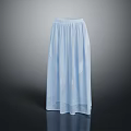 Light Blue Flowy Long Skirt With Delicate Floral Pattern And Soft Fabric