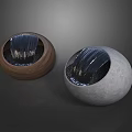 Garden Decor Spherical Water Features With Wooden And Stone Flowing Water Design