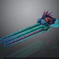 Vibrant Blue Octopus Tentacles With Pink And Purple 3D Model Design