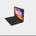 ThinkPad Laptop With Screen Showing ThinkPad Logo And Sleek Black Design 3d model