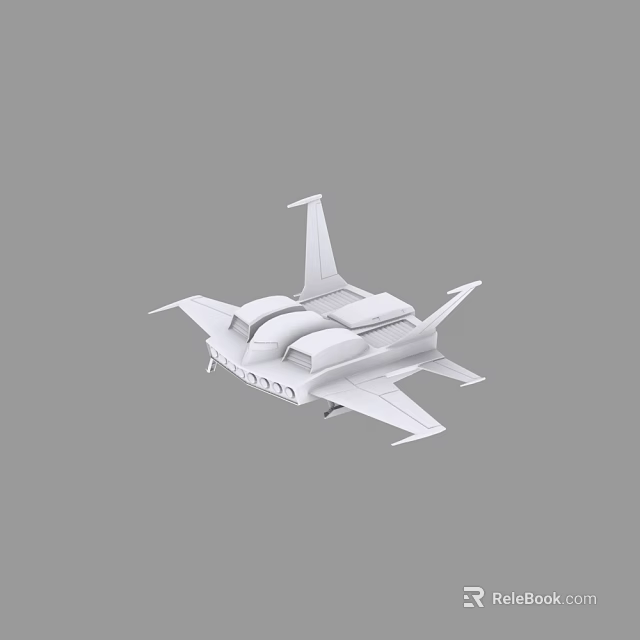 White Airplane Model 3D Rendering With Minimalist Design And Gray Background 3d model