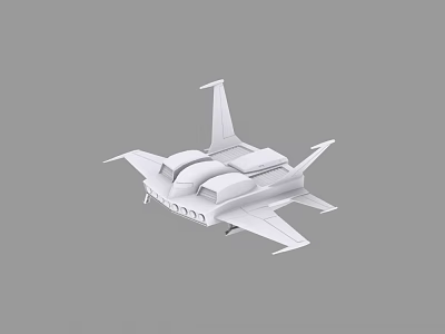 White Airplane Model 3D Rendering With Minimalist Design And Gray Background 3d model