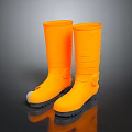 Yellow Rain Boots With Tall Shaft Design And Non Slip Rubber Soles For Outdoor