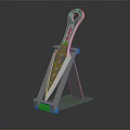 Stainless Steel Kitchen Knife With Modern Metal Stand Holder Design