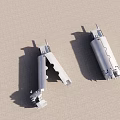 Silver Metal Mechanical Parts with Open Slots and Connection Structures on Light Surface