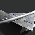 U.S. Air Force Gray Tactical Fighter Jet With Underwing Mounted Missiles 3d model