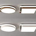 Modern Round And Square Ceiling Lights With White Shade And Metal Frame 3d model