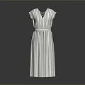 Stylish Striped Sleeveless Dress With Cinched Waist Design And Knee Length Cut