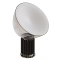 Modern Stylish Table Lamp With Translucent White Lampshade And Black Ribbed Base 3d model