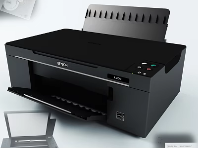 EPSON L365 Black Industrial Printer With Control Panel And Paper Tray 3d model