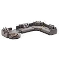 Modern Grey Sectional Sofa Interior Design With Cozy Cushions And Throw Blanket