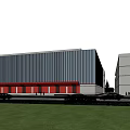 Modern Fire Station Exterior With Large Glass Windows Red Accents And Entrance Design