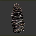 Vibrant Layered Pinecone With Orange And Purple Scales On Dark Background