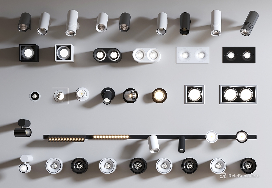 Various Styles of Downlights and Spotlights for Indoor Lighting Decoration 3d model 