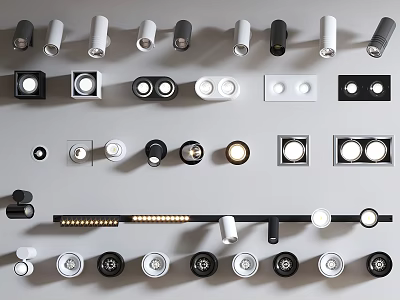 Various Styles of Downlights and Spotlights for Indoor Lighting Decoration 3d model