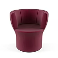 Crimson Modern Design Single Sofa With Curved Backrest And Armrests 3d model