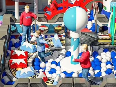 Fun Playground Equipment With Ball Pit And Colorful Structures For Kids Playing 3d model