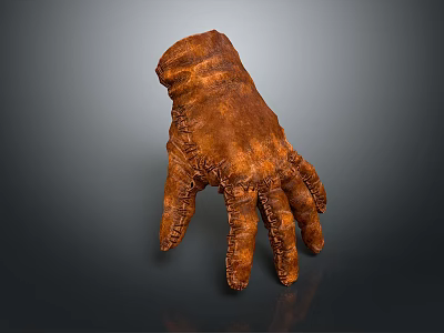 Durable Vintage Handcrafted Leather Glove With Stitched Details And Classic Design 3d model