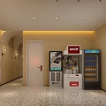 Modern Elevator Hallway With Beige Wall Recessed Lighting Long Bench Flower Bouquet And Floor Lamp