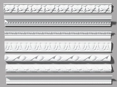 Jane Europe plaster line carved corner line decoration line 3d model