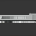 Modern Sleek Residential Building with Flat Roof White Exterior Louvered Panels and Windows