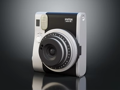 Instax Mini 9 Instant Camera With Built-in Flash Compact Design Classic Black White Color 3d model