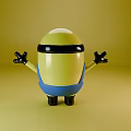 Despicable Me Minion Toy Figure With Yellow Body Blue Overalls And Open Arms