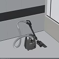 Sleek Gray Vacuum Cleaner With Flexible Hose And Nozzle For Efficient Home Cleaning