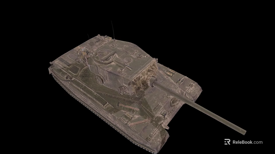 Modern Military Vehicle Armored Tank Featuring Main Cannon And Detailed Structure 3d model 