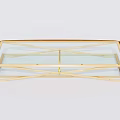 Modern Glass Coffee Table With Gold Metal Frame And Minimalist Design