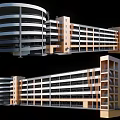 Modern Multi Story Building Exterior Design With Gray Orange Facade And Balconies