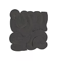 Black Abstract Wall Decor Featuring Wavy Lines And Layered Textured Design