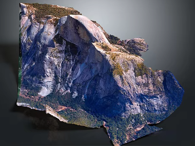 Detailed 3D Terrain Model Featuring Rocky Mountainous Structure And Vegetation Cover 3d model