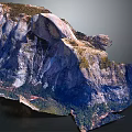 Detailed 3D Terrain Model Featuring Rocky Mountainous Structure And Vegetation Cover