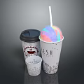 Fresh Beverage Cups With Black Lid And Colorful Dome Cover For Cold Drinks