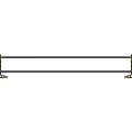 Metal Safety Fence With Vertical Posts Horizontal Rail And Yellow Black Warning Bases