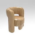 Modern Wooden Stool With Curved Design And Natural Light Wood Finish Structure